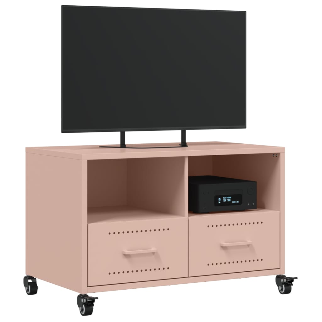 vidaXL Tv-meubel 68x39x43,5 cm staal roze