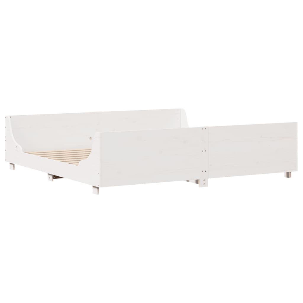 vidaXL Bedframe zonder matras massief grenenhout wit 180x200 cm