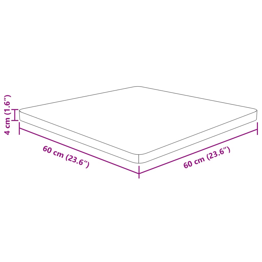 vidaXL Tafelblad vierkant 60x60x4cm behandeld eiken donkerbruin