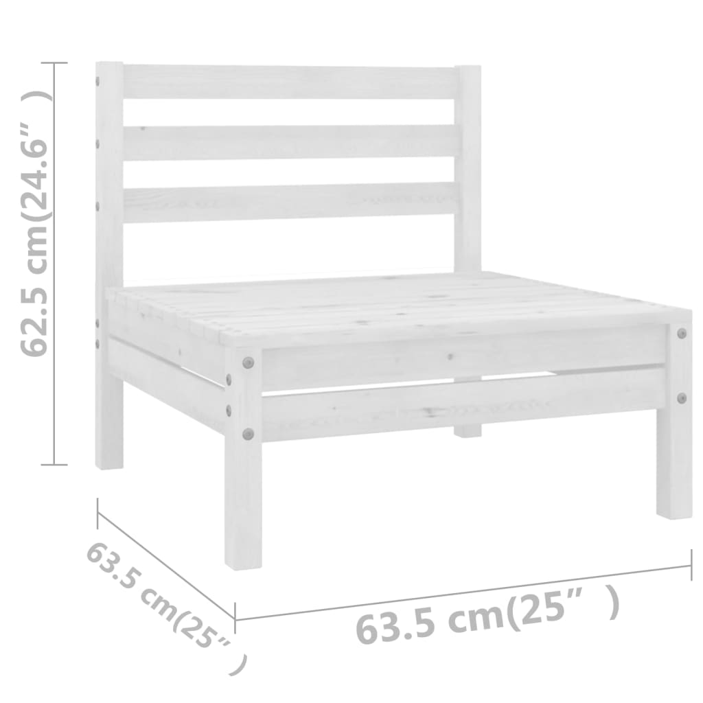 vidaXL 4-delige Loungeset massief grenenhout wit