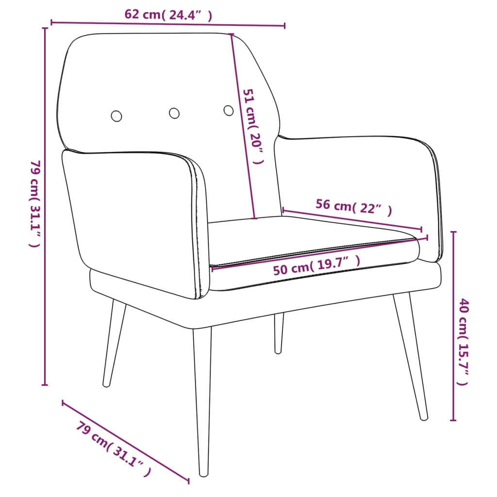 vidaXL Fauteuil 62x79x79 cm fluweel wijnrood