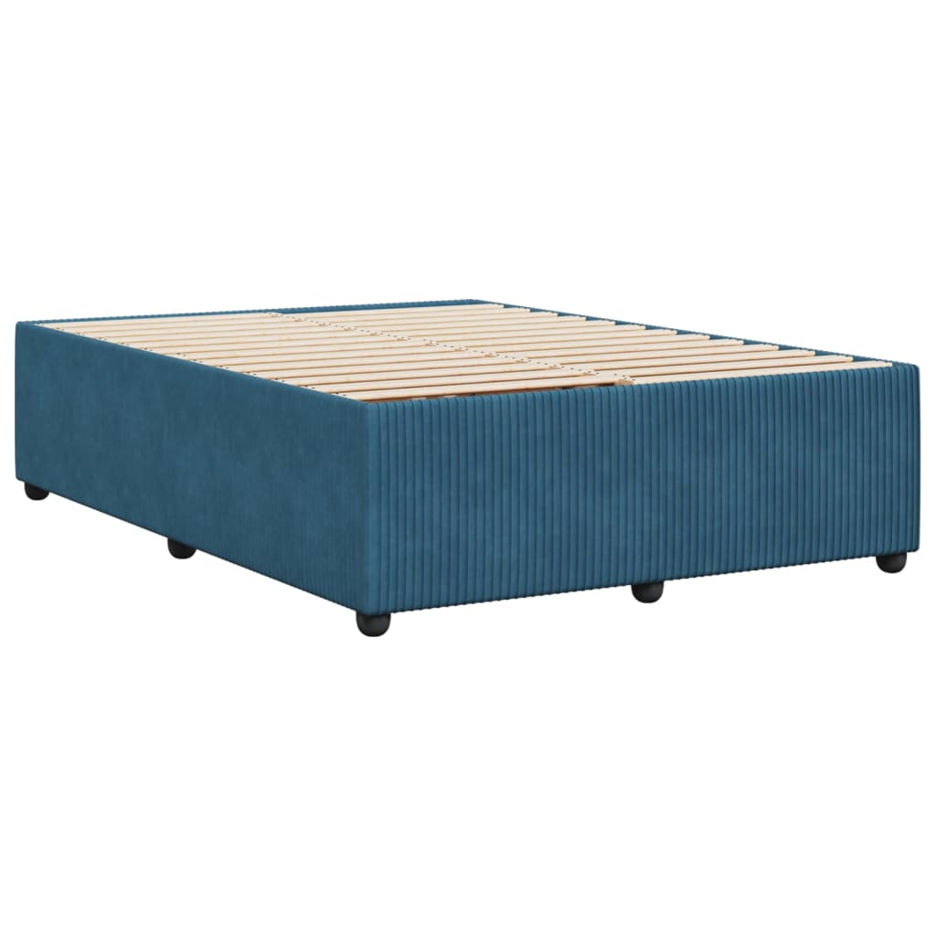 vidaXL Bedframe fluweel blauw 140x190 cm