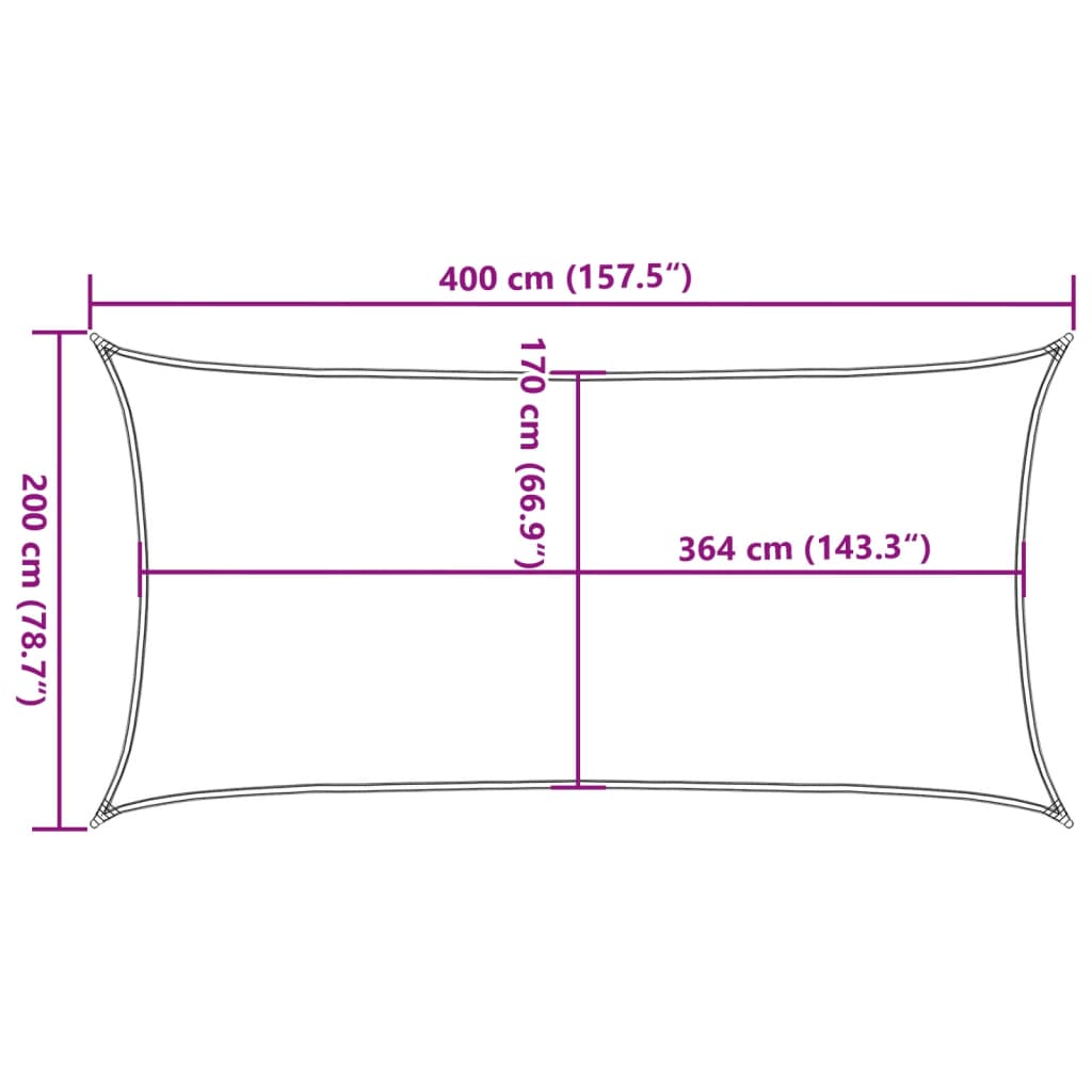 vidaXL Zonnezeil 4x2 m 100% polyester oxford zandkleurig