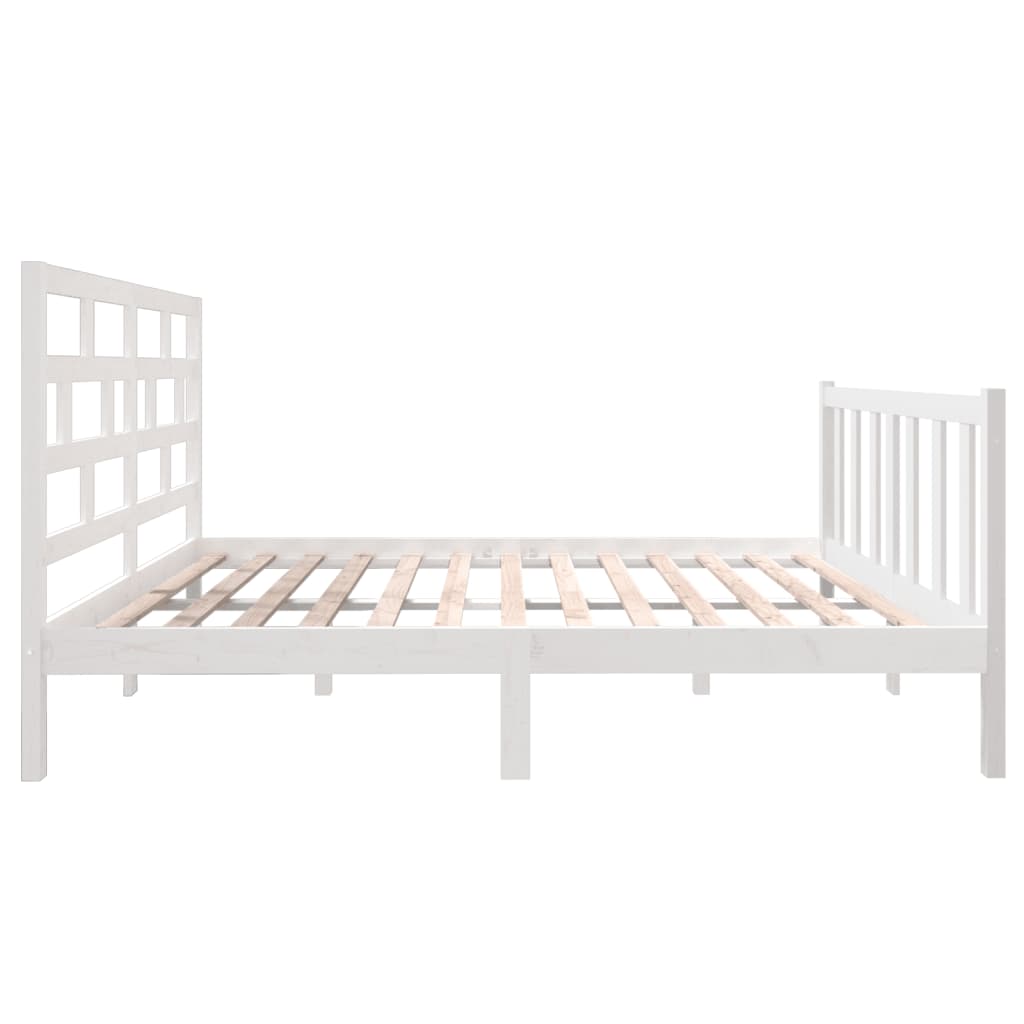 vidaXL Bedframe massief grenenhout wit 140x190 cm