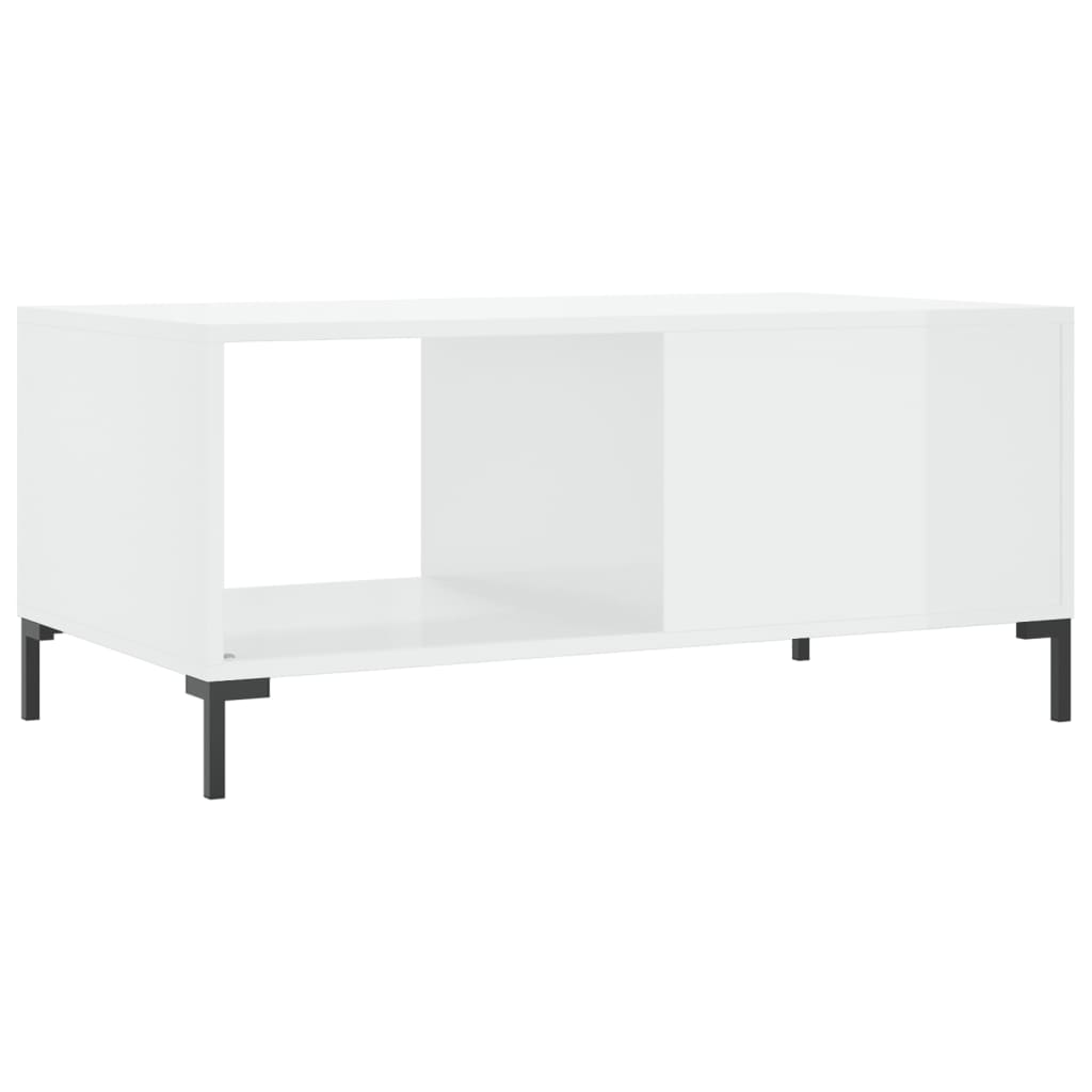 vidaXL Salontafel 90x50x40 cm bewerkt hout hoogglans wit