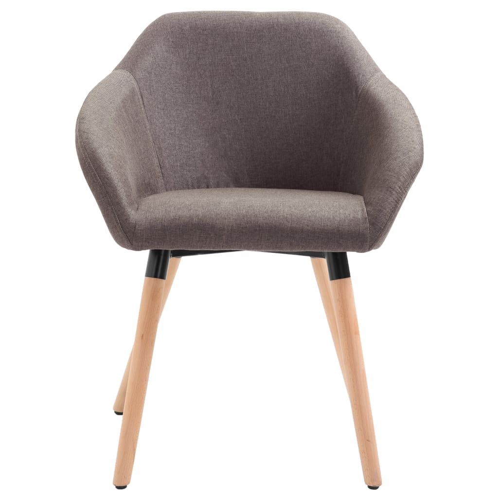 vidaXL Eetkamerstoelen 4 st draaibaar stof taupe