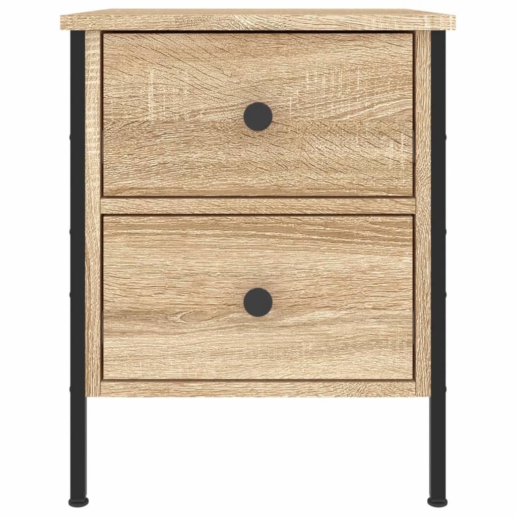 vidaXL Nachtkastjes 2 st 40x42x50 cm bewerkt hout sonoma eikenkleurig