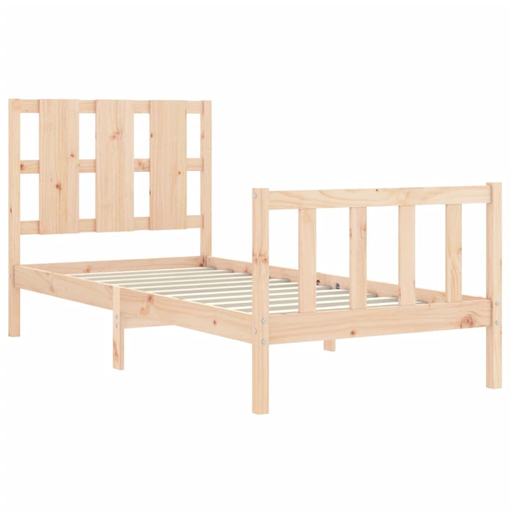 vidaXL Bedframe met hoofdbord massief hout