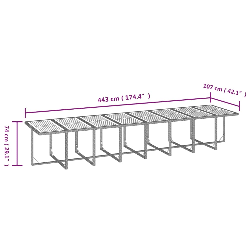 vidaXL 21-delige Tuinset met kussens poly rattan zwart