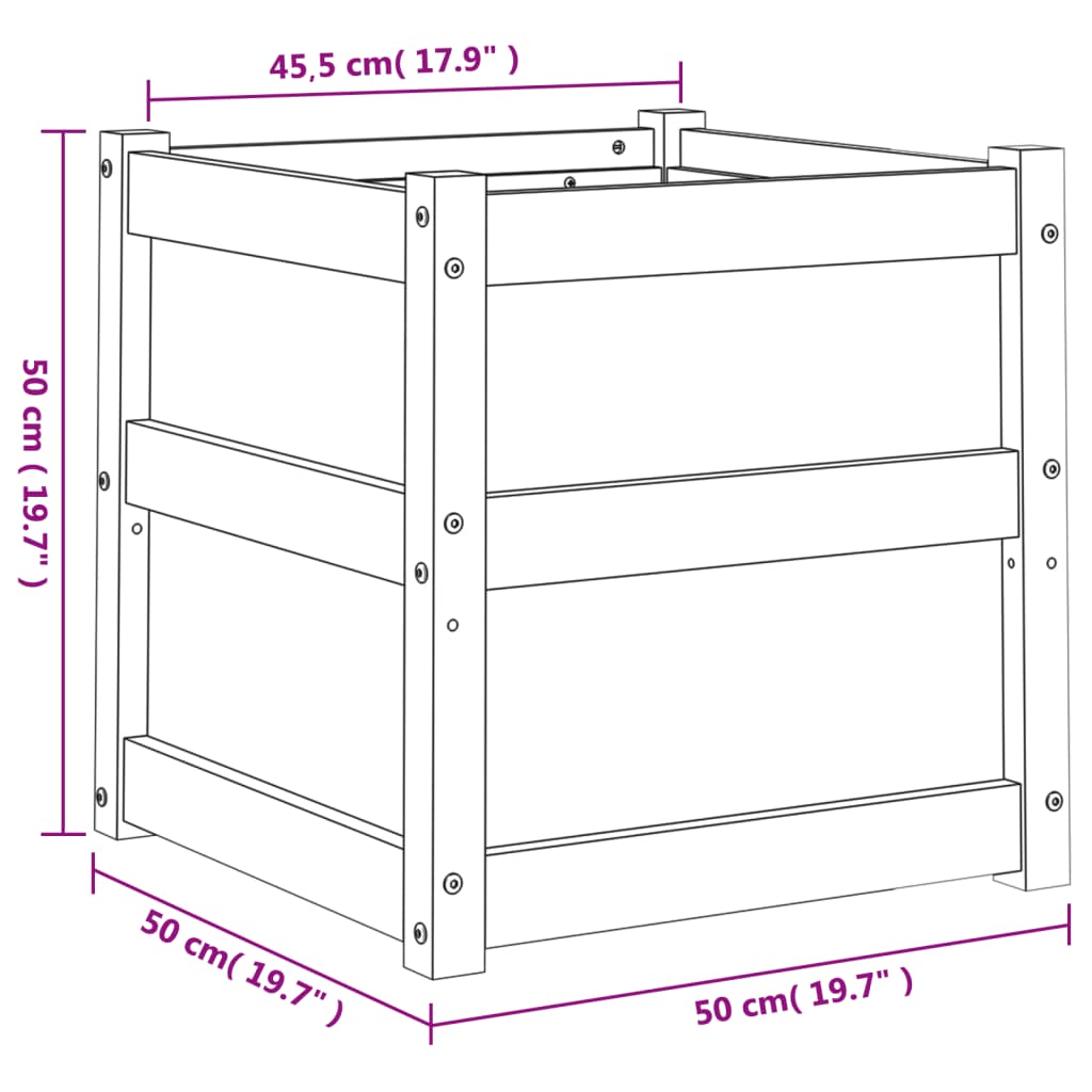 vidaXL Plantenbak 50x50x50 cm geïmpregneerd grenenhout