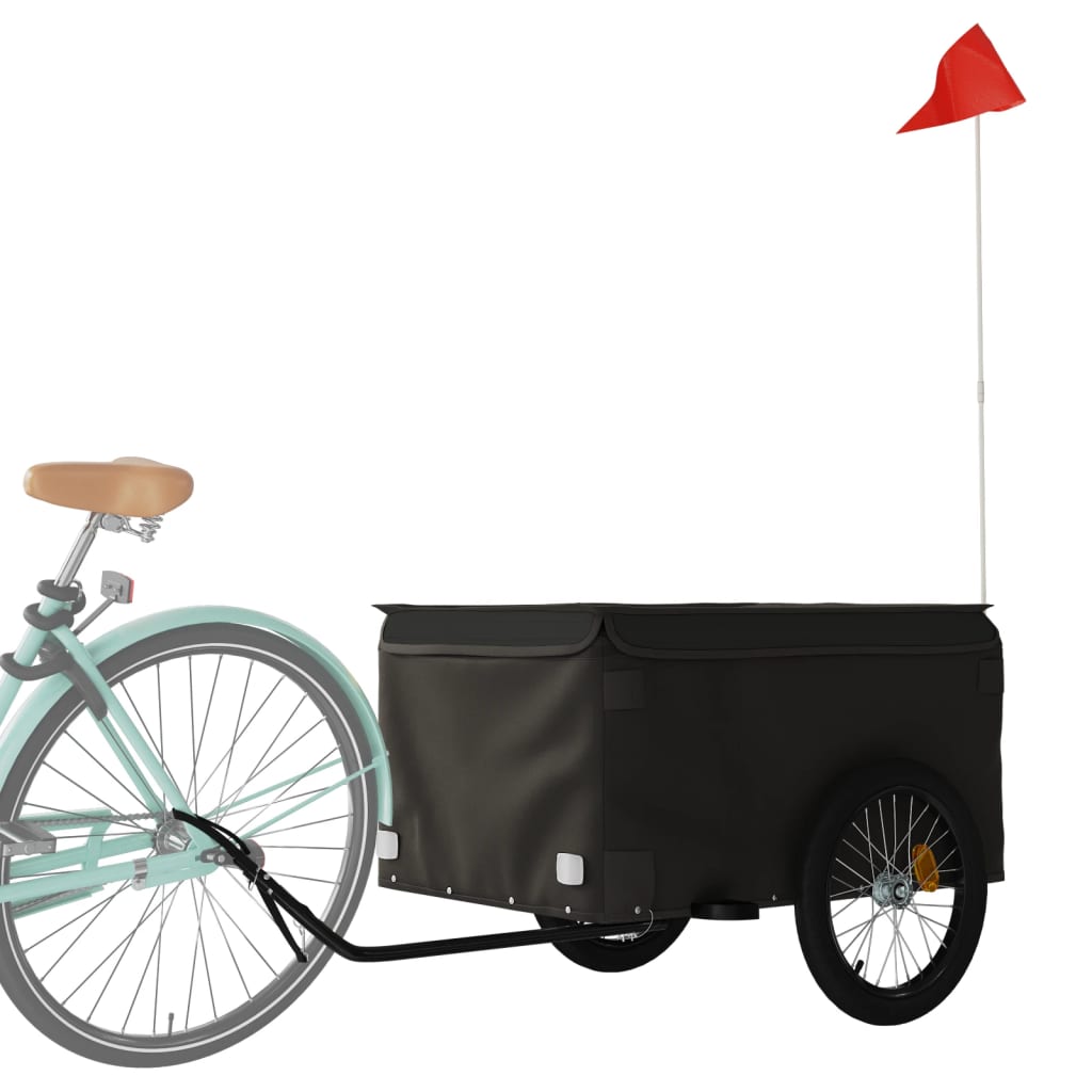 vidaXL Fietstrailer 45 kg ijzer zwart