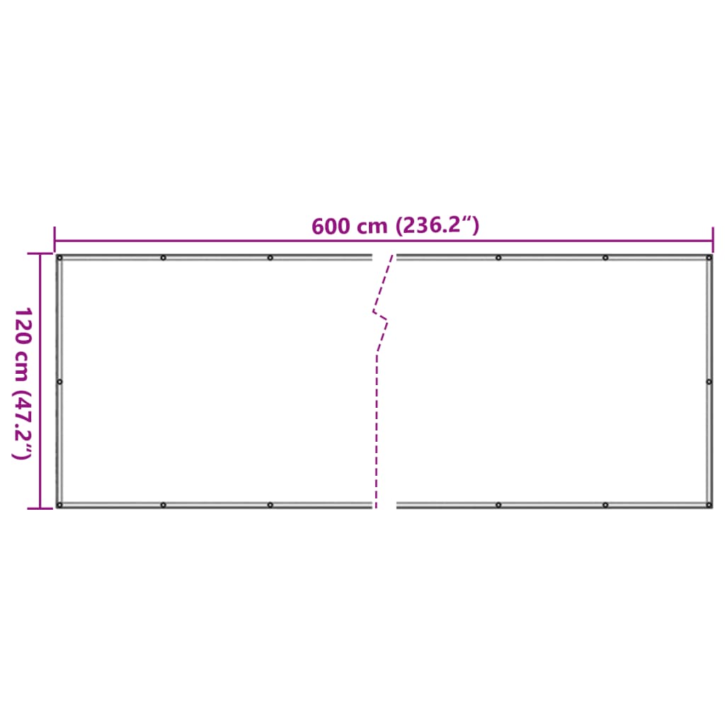 vidaXL Balkonscherm steenpatroon 600x120 cm PVC