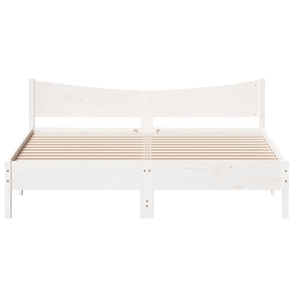 vidaXL Bedframe zonder matras massief grenenhout wit 200x200 cm