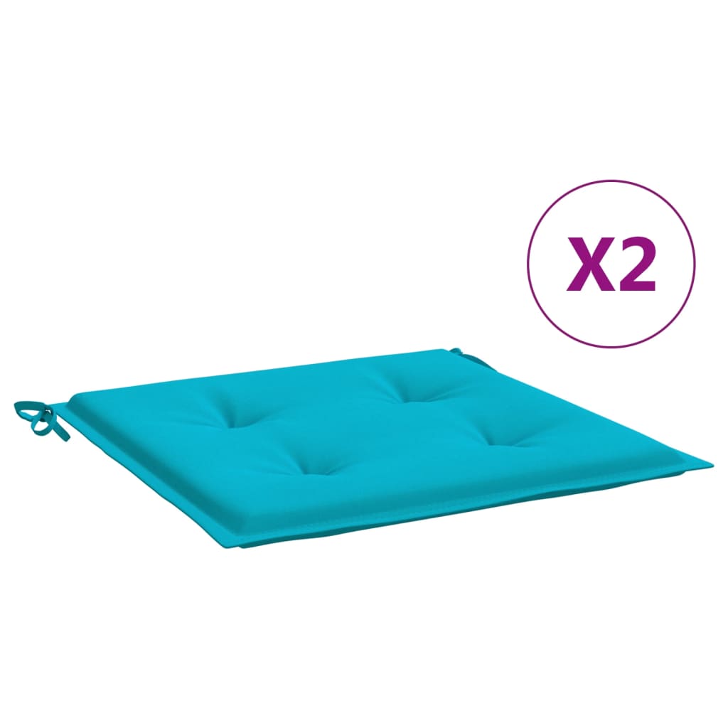 vidaXL Tuinstoelkussens 2 st 40x40x3 cm stof turquoise