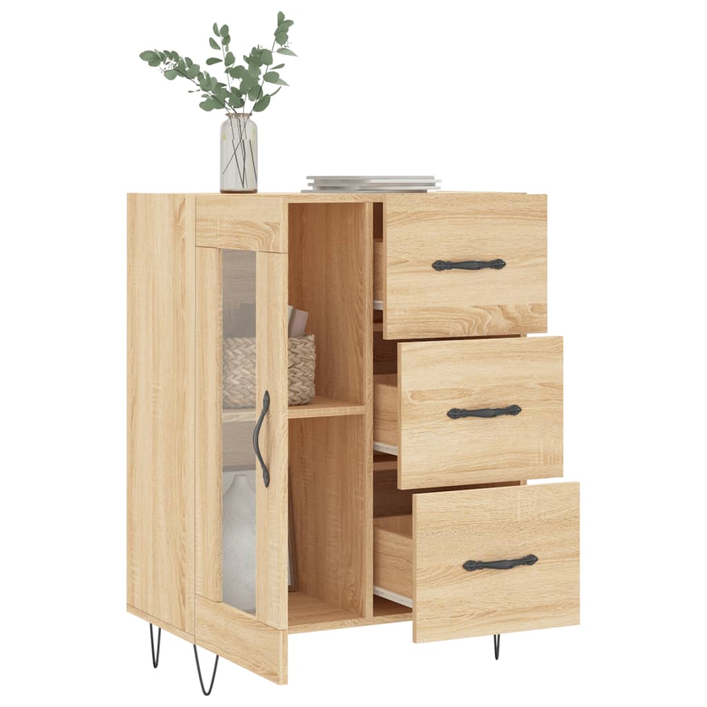 vidaXL Dressoir 69,5x34x90 cm bewerkt hout sonoma eikenkleurig