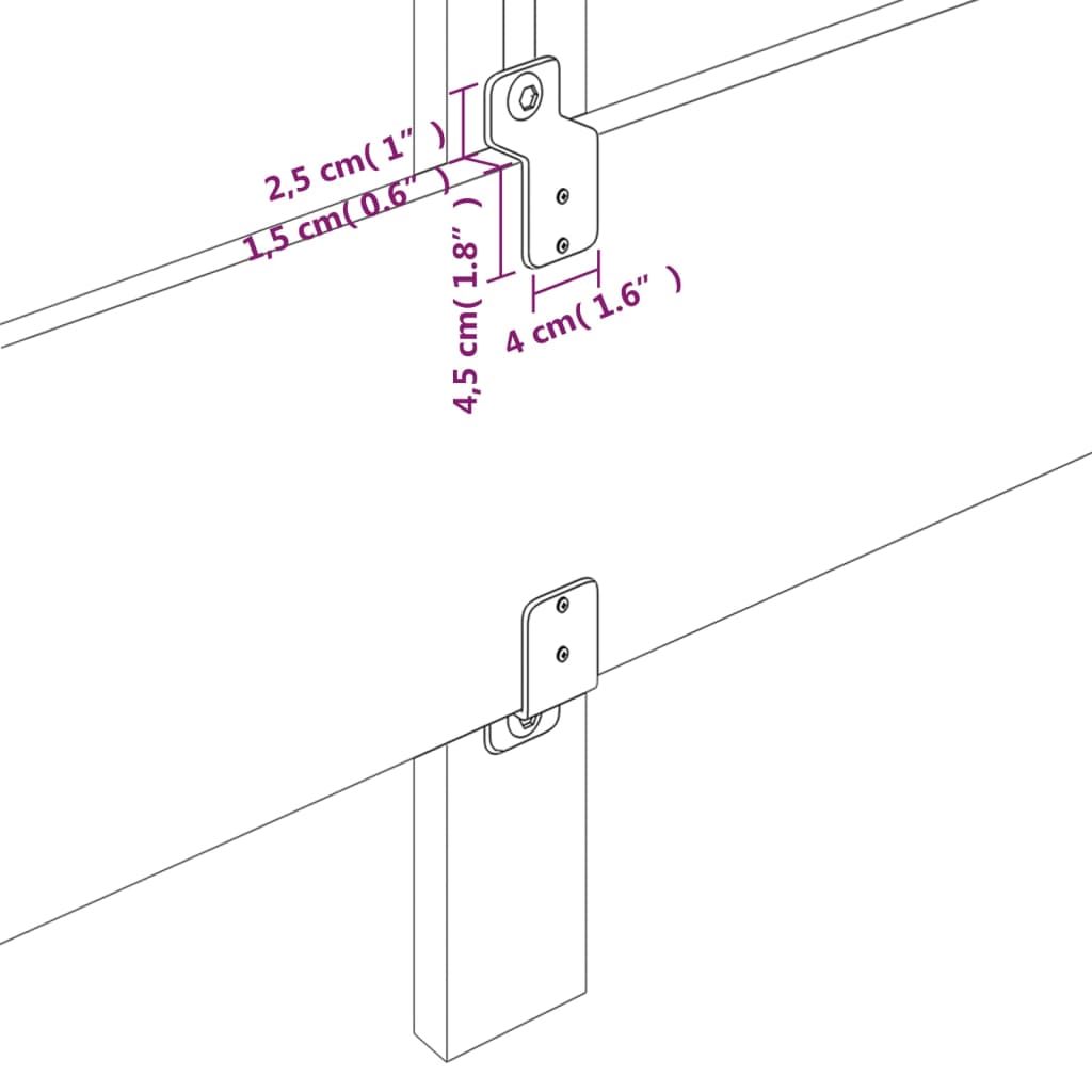 vidaXL Hoofdbord met randen 183x23x118/128 cm kunstleer zwart