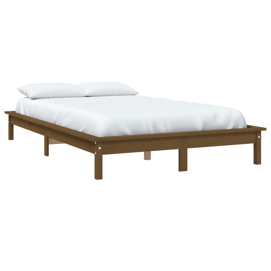 vidaXL Bedframe massief grenenhout honingbruin 120x200 cm