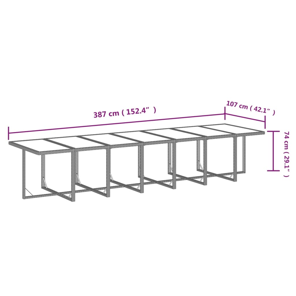 vidaXL 15-delige Tuinset met kussens poly rattan zwart