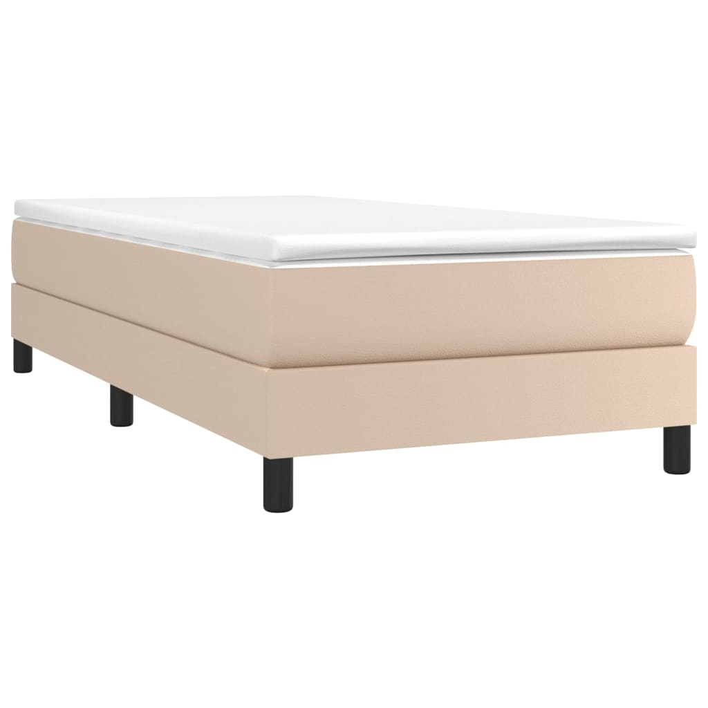 vidaXL Bedframe kunstleer cappuccinokleurig 90x190 cm