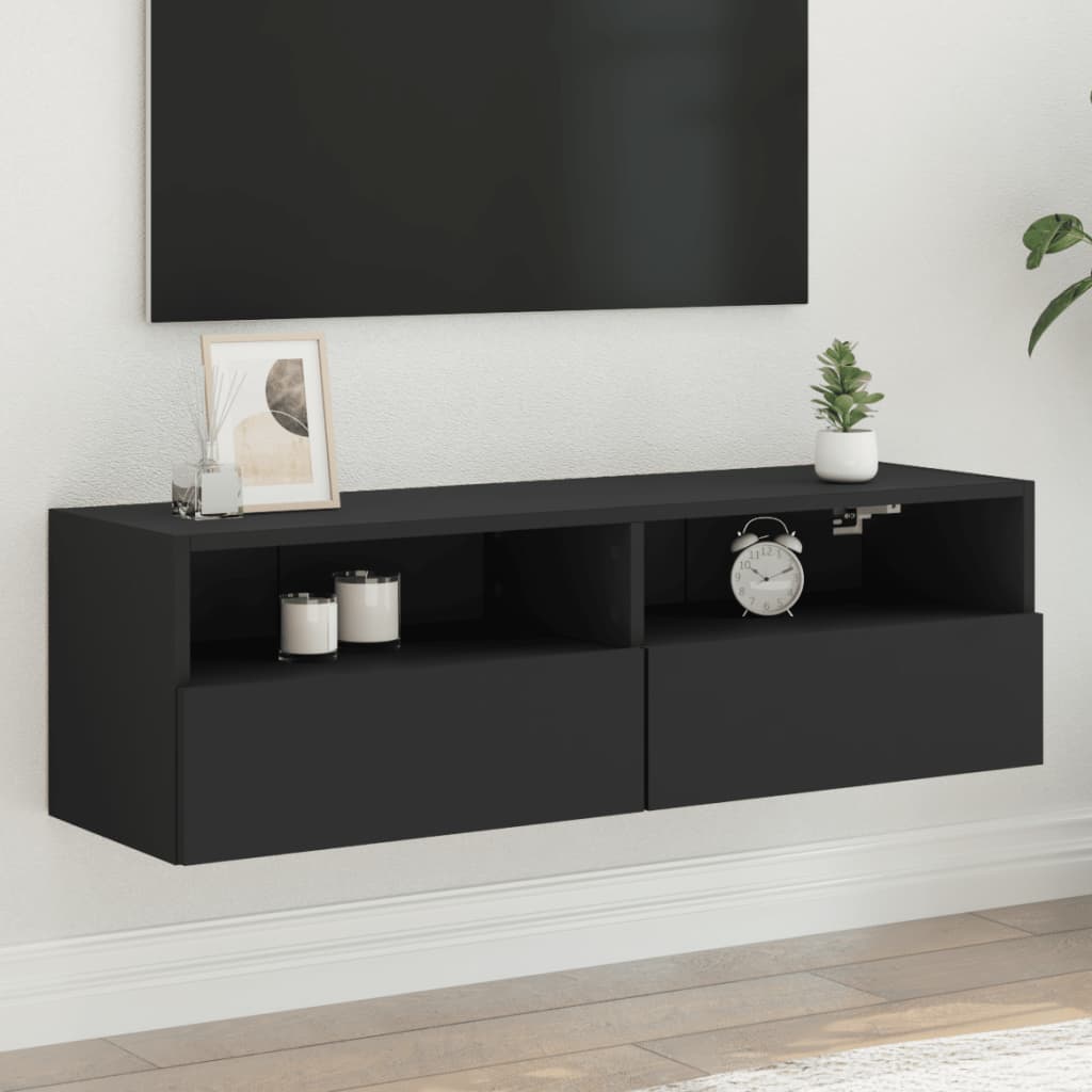 vidaXL Tv-wandmeubel 100x30x30 cm bewerkt hout zwart