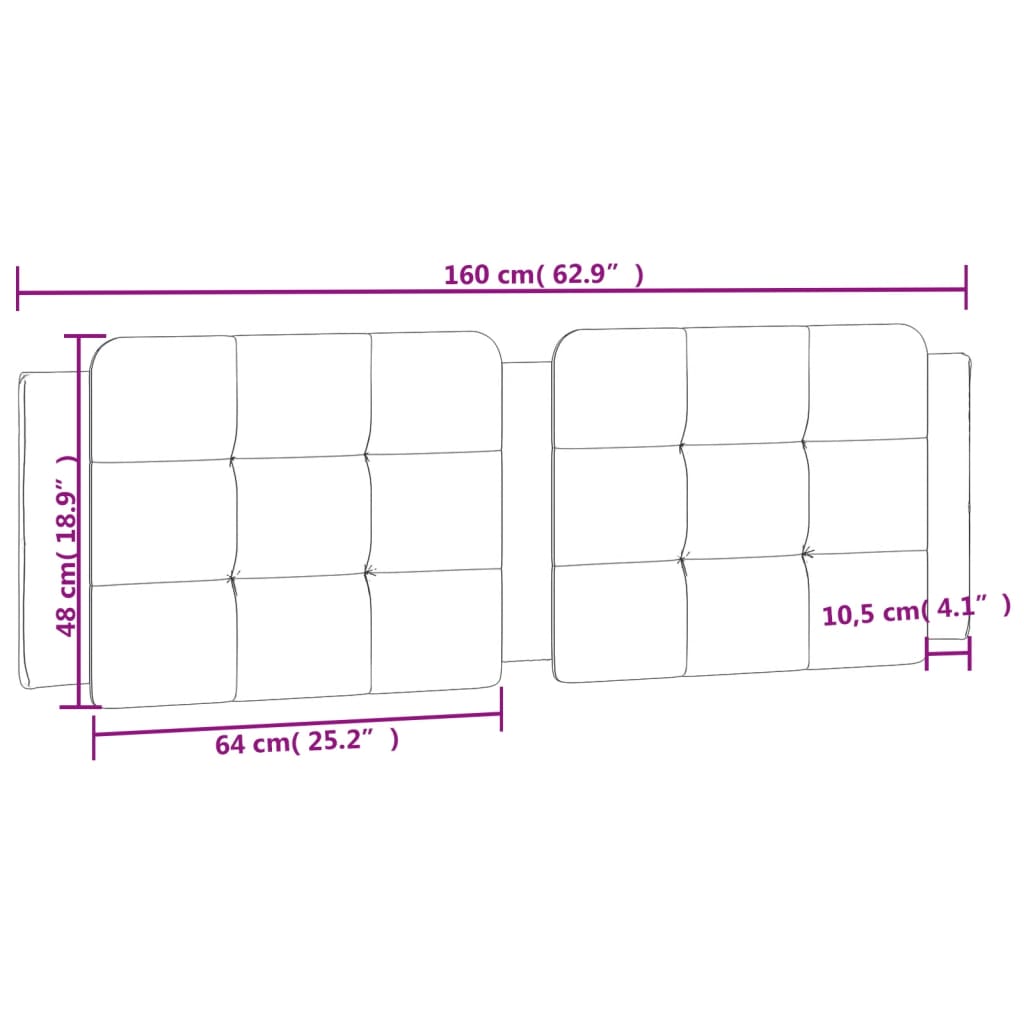 vidaXL Hoofdbordkussen 160 cm kunstleer zwart