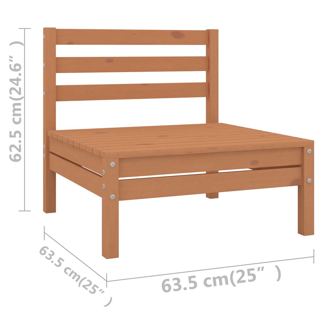 vidaXL 8-delige Loungeset massief grenenhout honingbruin