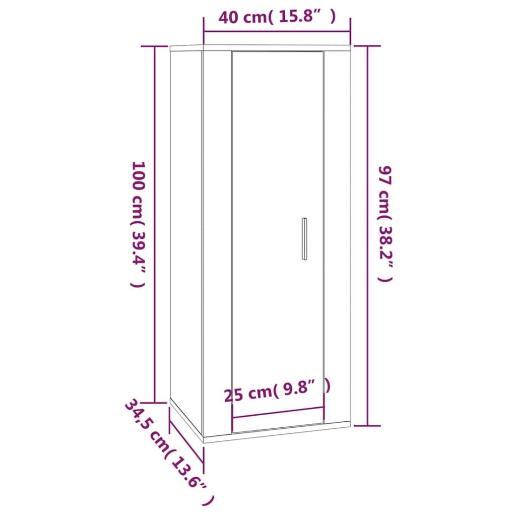 vidaXL Tv-wandmeubel 40x34,5x100 cm sonoma eikenkleurig