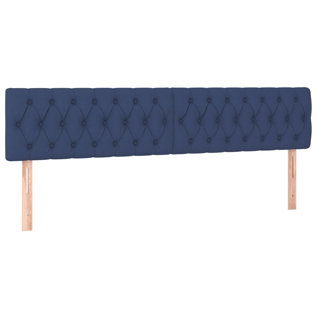 vidaXL Boxspring met matras en LED stof blauw 180x200 cm