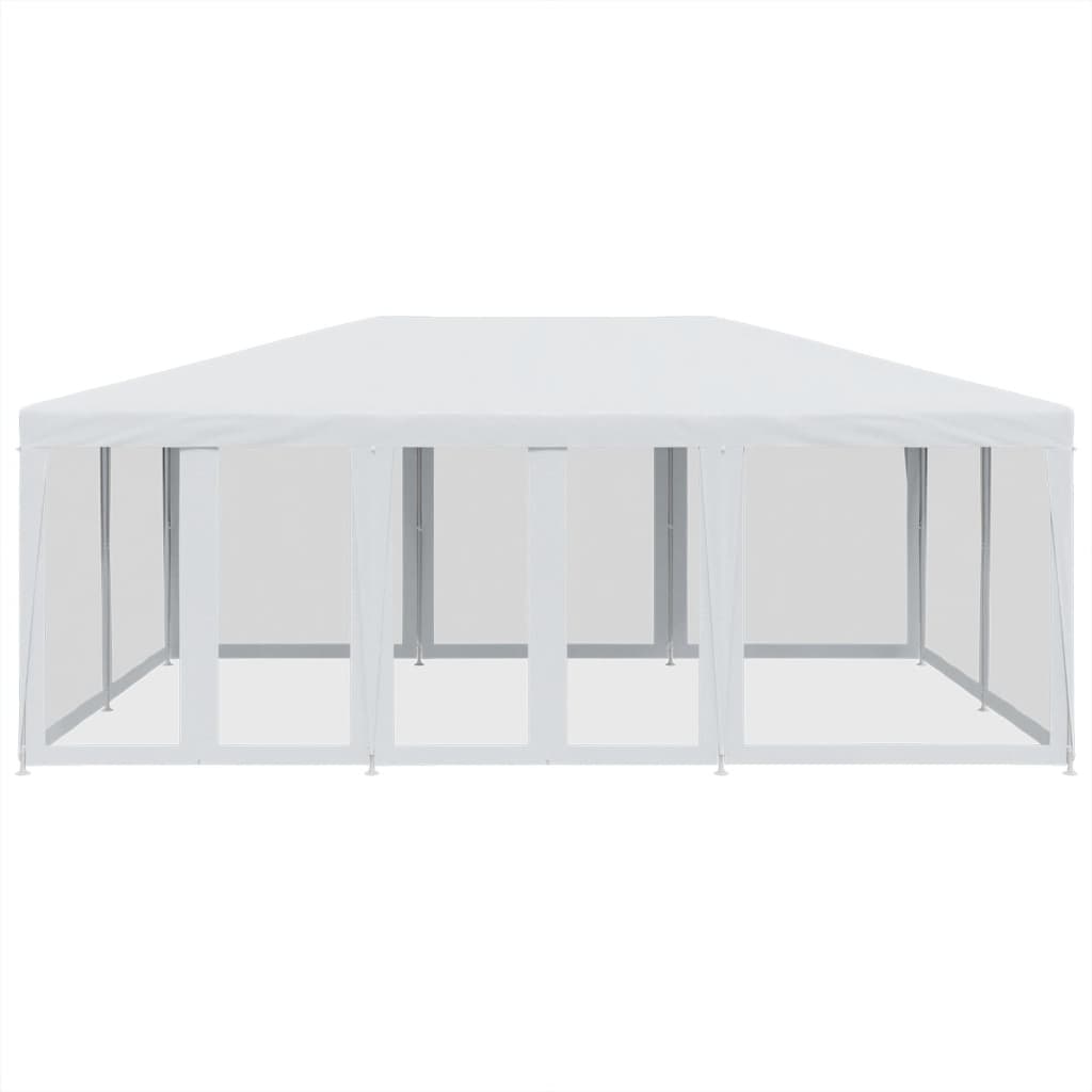 vidaXL Partytent met 10 mesh zijwanden 6x4 m HDPE wit