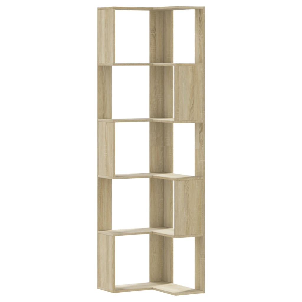 vidaXL Boekenkast 5-laags hoek 50x50x179 cm bewerkt hout sonoma eiken