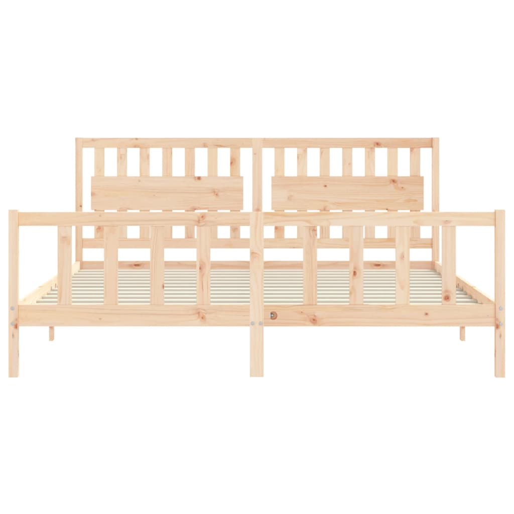 vidaXL Bedframe met hoofdbord massief hout 200x200 cm