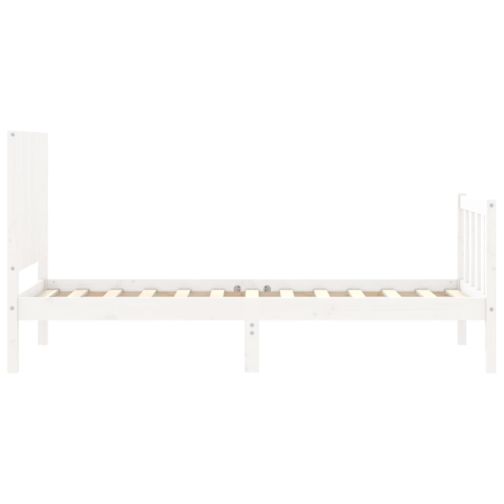 vidaXL Bedframe met hoofdbord massief hout wit