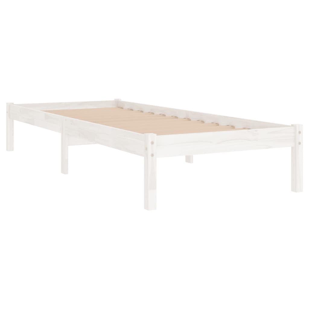 vidaXL Bedframe massief grenenhout wit 90x200 cm