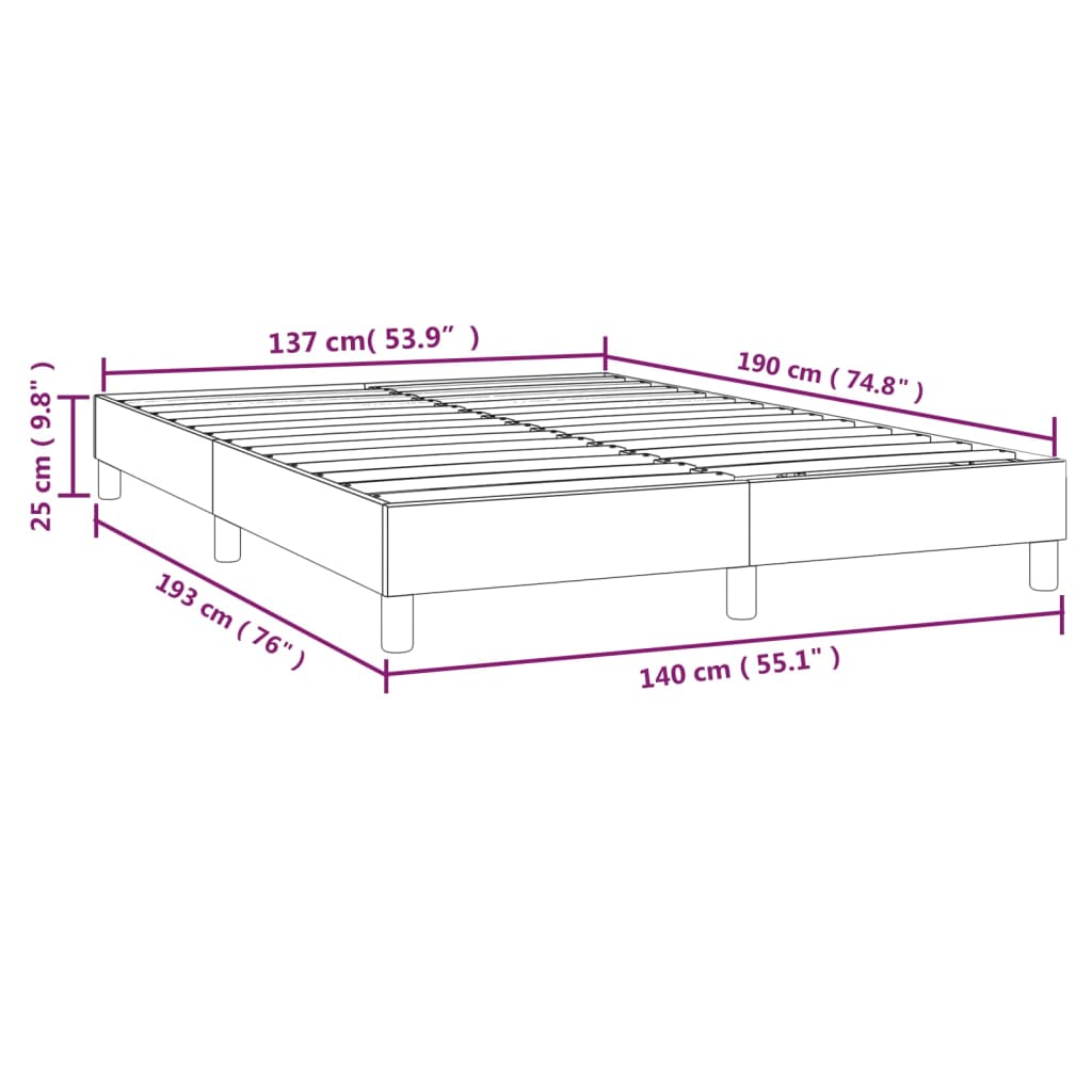 vidaXL Bedframe stof blauw 140x190 cm