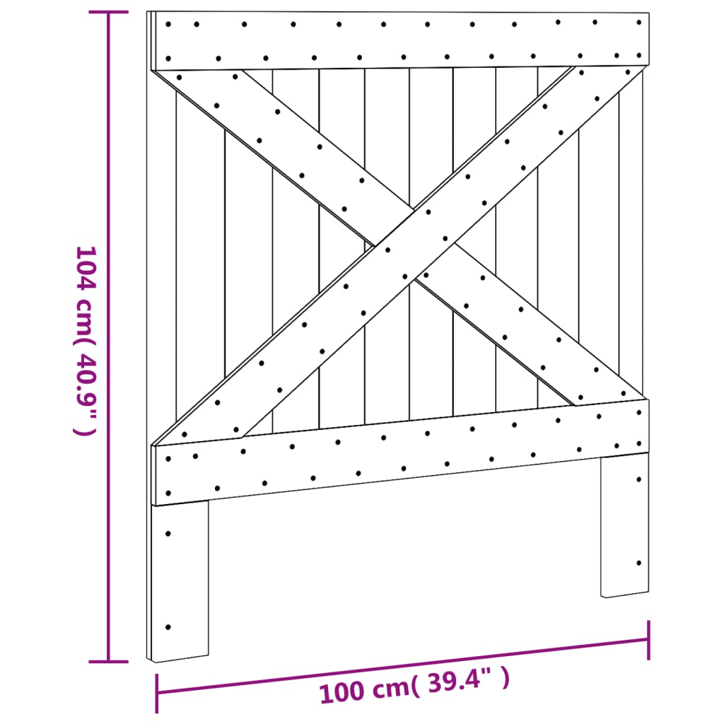 vidaXL Hoofdbord 100x104 cm massief grenenhout