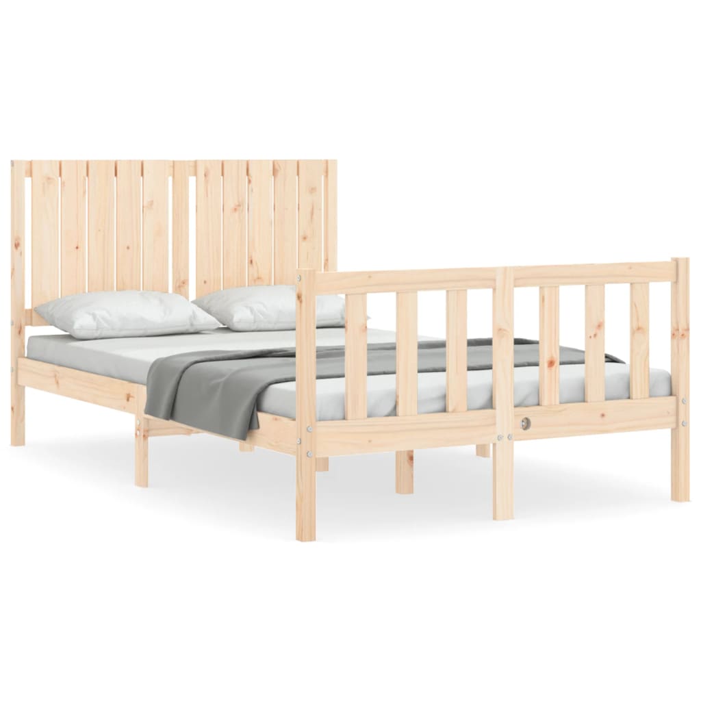 vidaXL Bedframe met hoofdbord massief hout