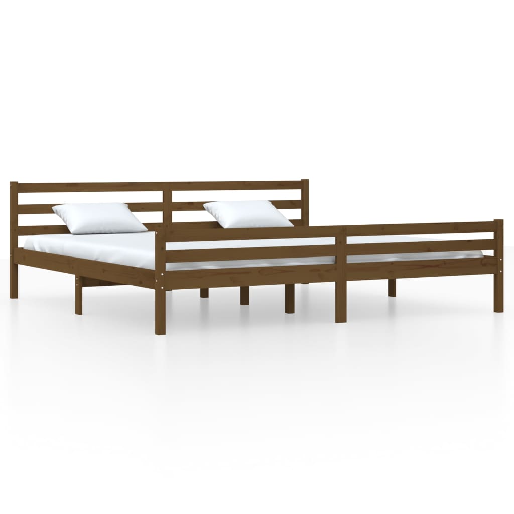 vidaXL Bedframe massief hout honingbruin 200x200 cm