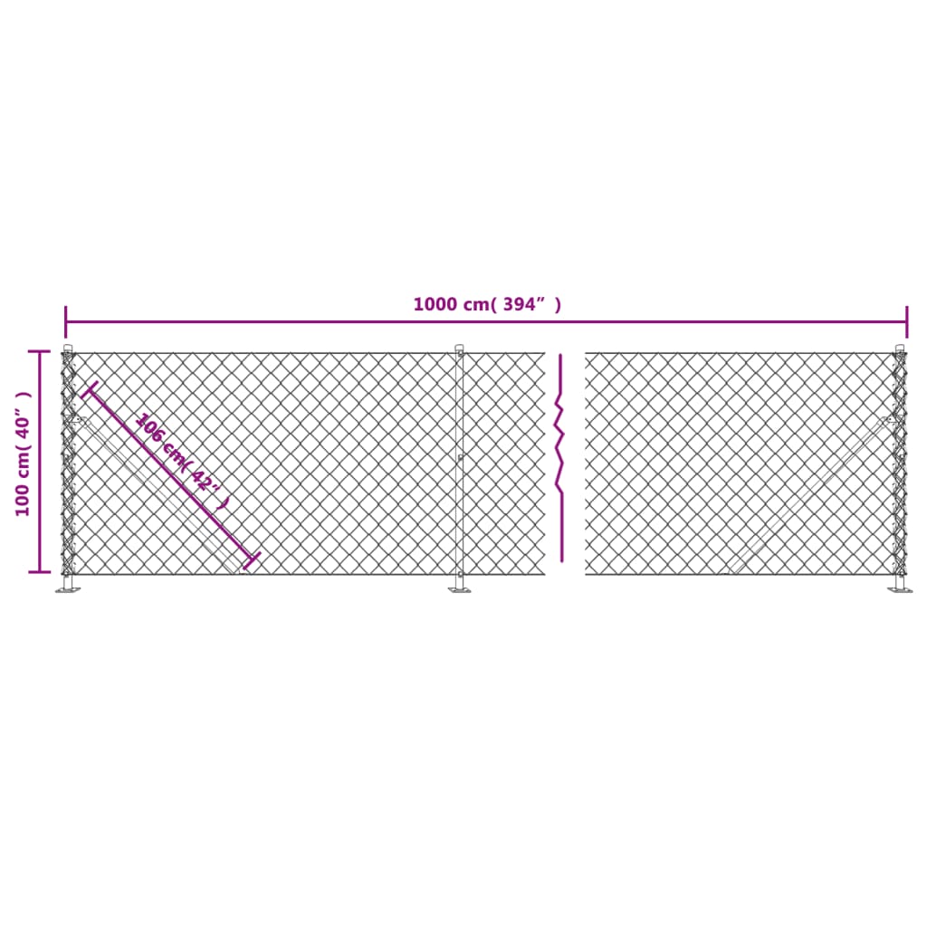 vidaXL Gaashek met flens 1x10 m zilverkleurig