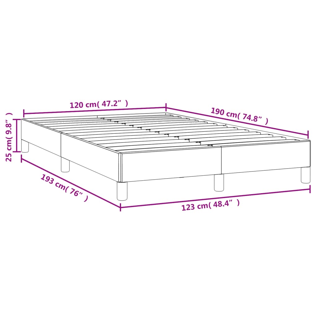 vidaXL Bedframe kunstleer cappuccinokleurig 120x190 cm