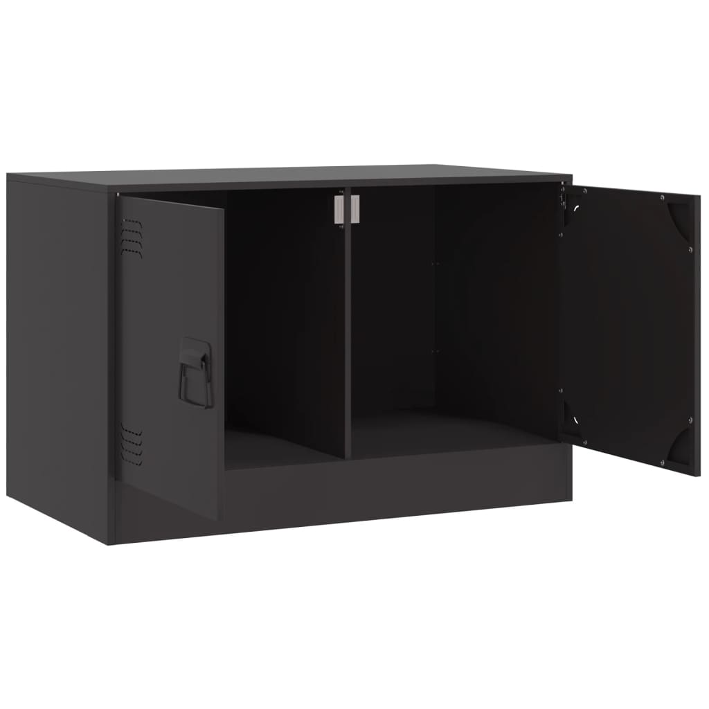 vidaXL Tv-meubel 67x39x44 cm staal zwart