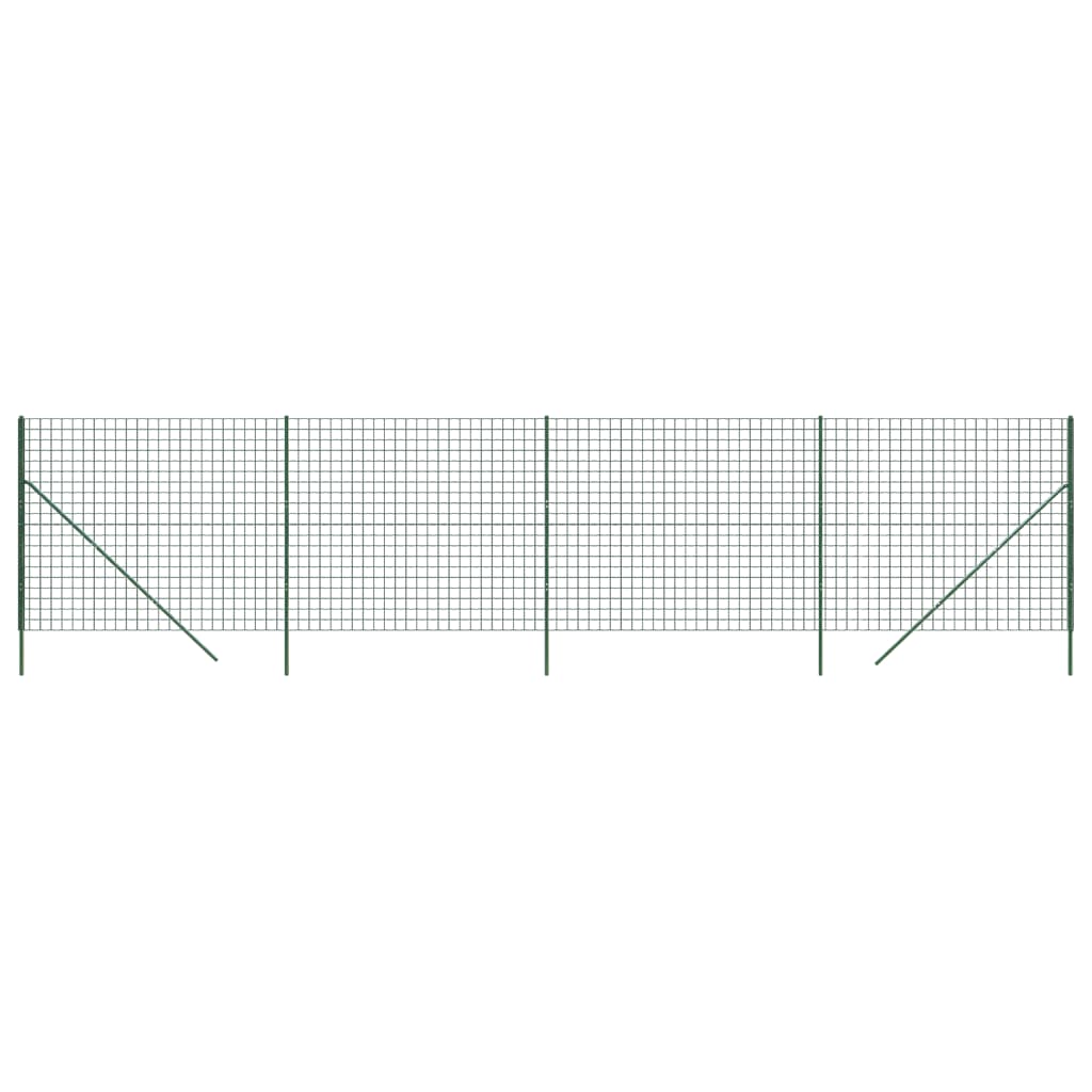 vidaXL Draadgaashek 2x10 m gegalvaniseerd staal groen