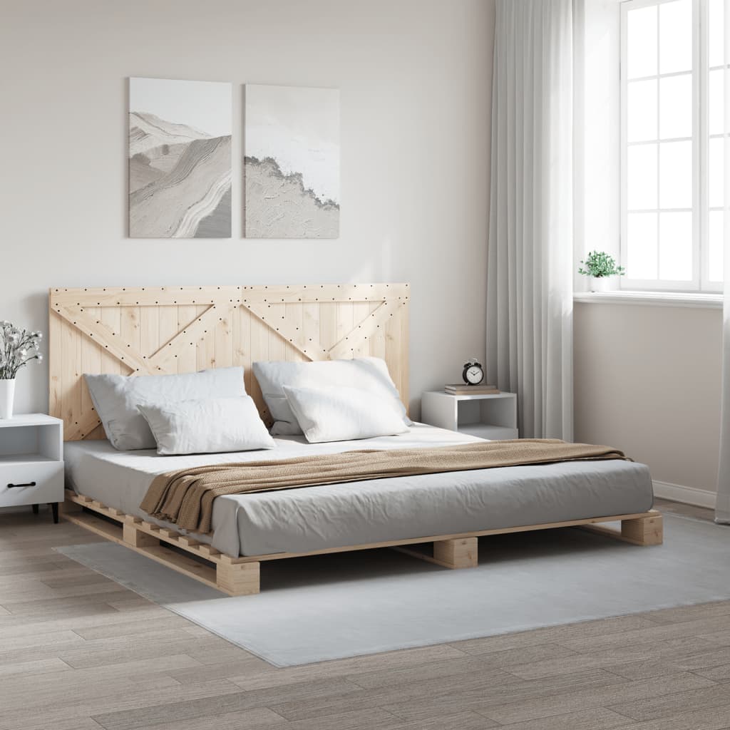 vidaXL Bedframe met hoofdbord massief grenenhout 200x200 cm