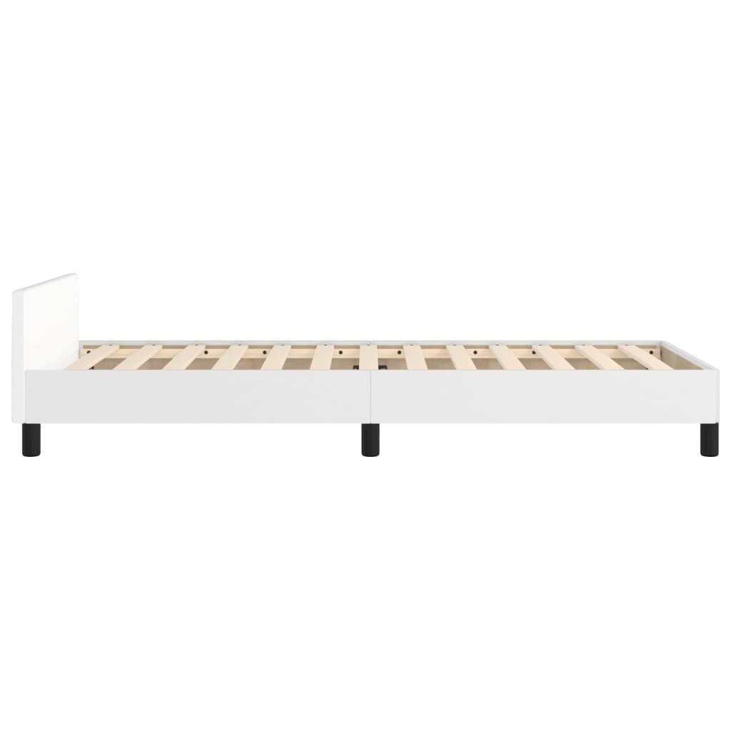 vidaXL Bedframe met hoofdbord kunstleer wit 90x200 cm