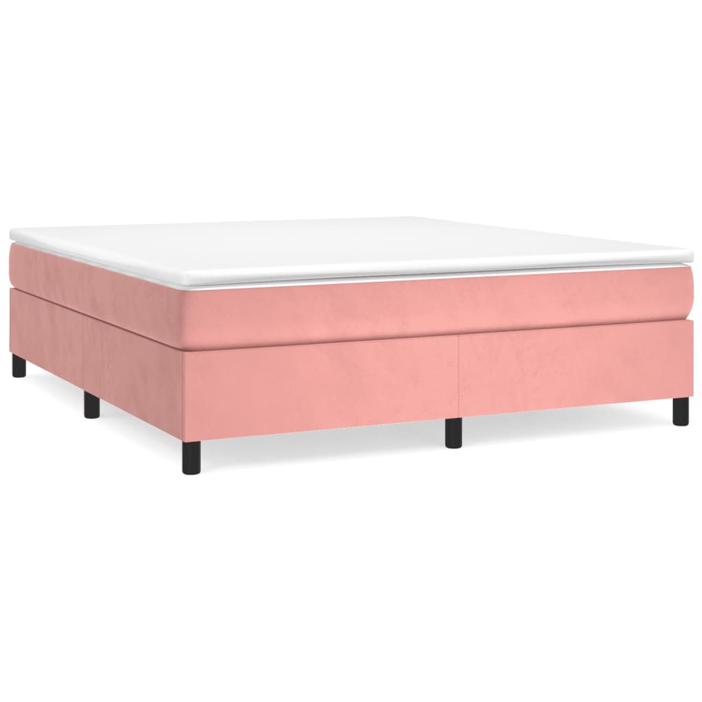 vidaXL Bedframe fluweel roze 200x200 cm