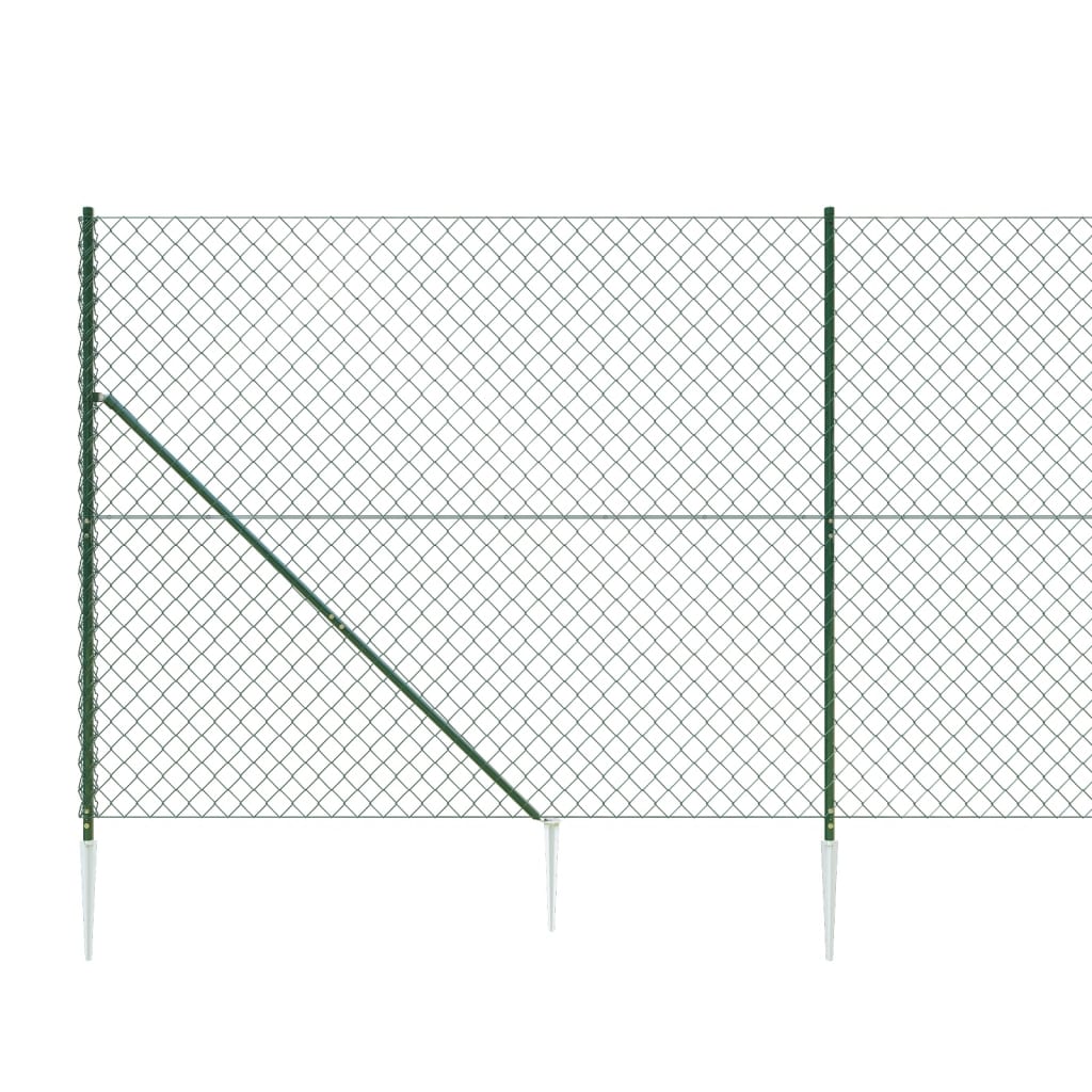 vidaXL Gaashek met grondankers 2x25 m groen