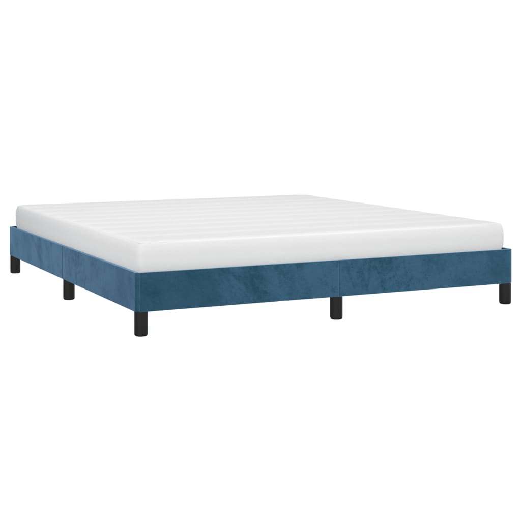 vidaXL Bedframe zonder matras 160x200 cm fluweel donkerblauw