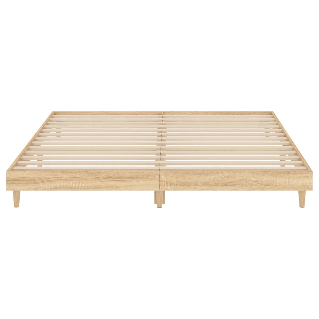 vidaXL Bedframe bewerkt hout sonoma eikenkleurig 200x200 cm