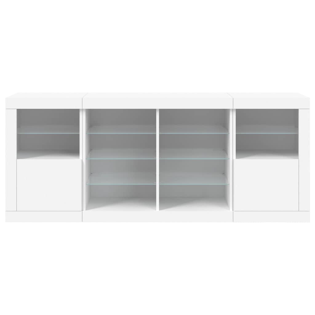 vidaXL Dressoir met LED-verlichting 163x37x67 cm wit