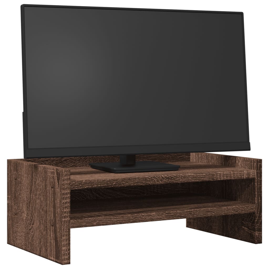 vidaXL Monitorstandaard 42x24x16 cm bewerkt hout bruin eikenkleurig