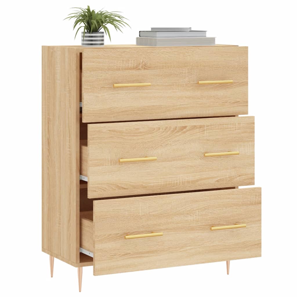 vidaXL Dressoir 69,5x34x90 cm bewerkt hout sonoma eikenkleurig